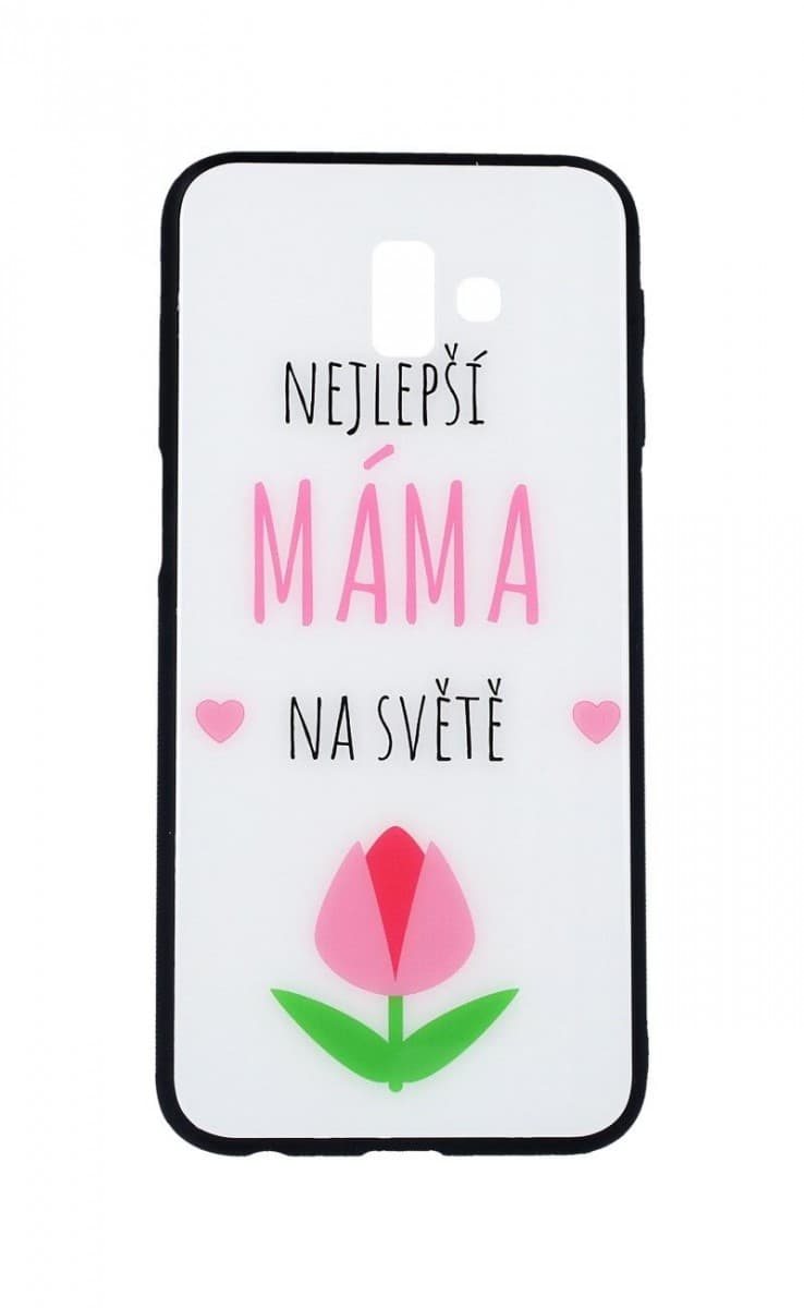 Pouzdro TopQ GLASS Samsung J6+ pevné nejlepší máma na světě 35436
