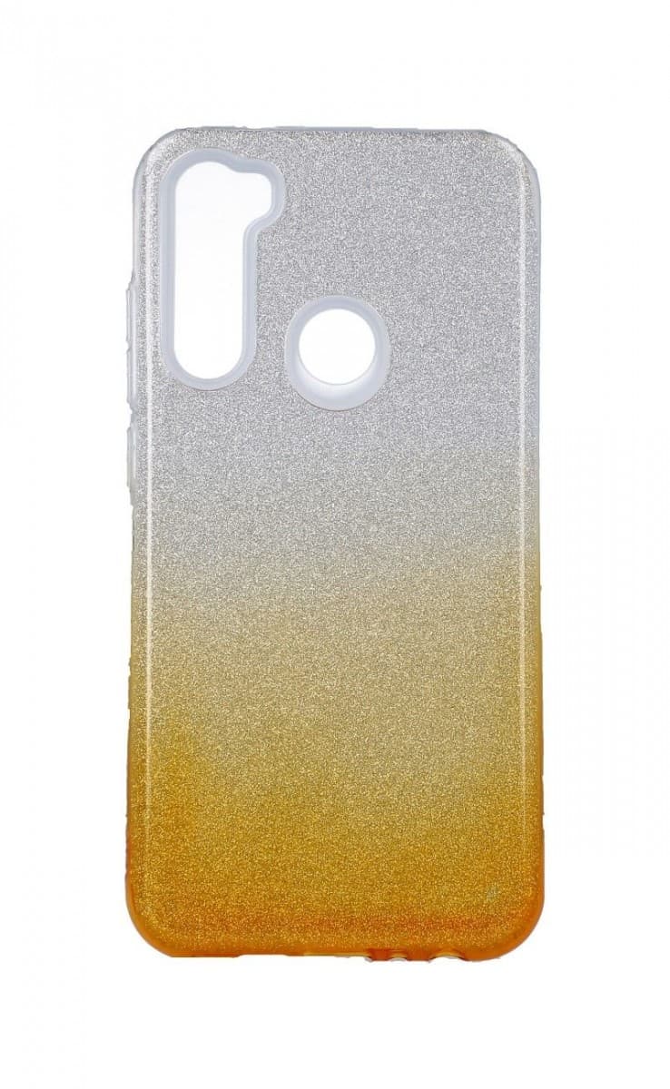 Kryt Forcell Xiaomi Redmi Note 8 glitter stříbrno-oranžový 44411