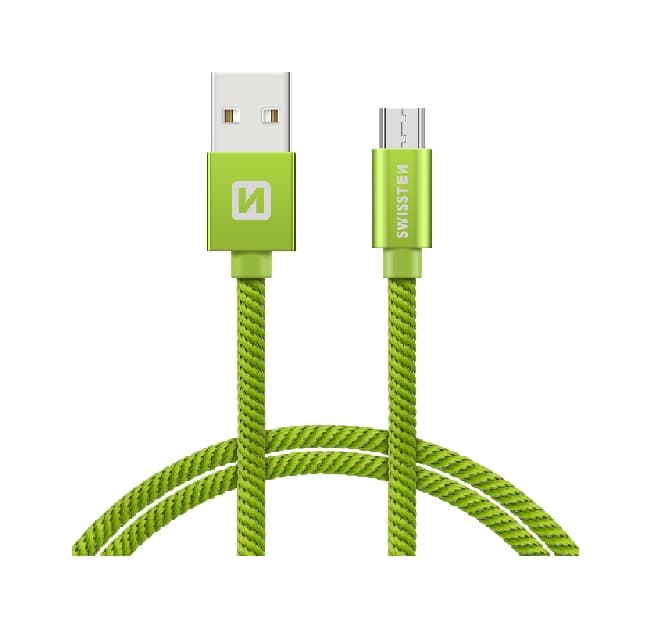 Datový kabel Swissten microUSB 1,2m zelený 44592