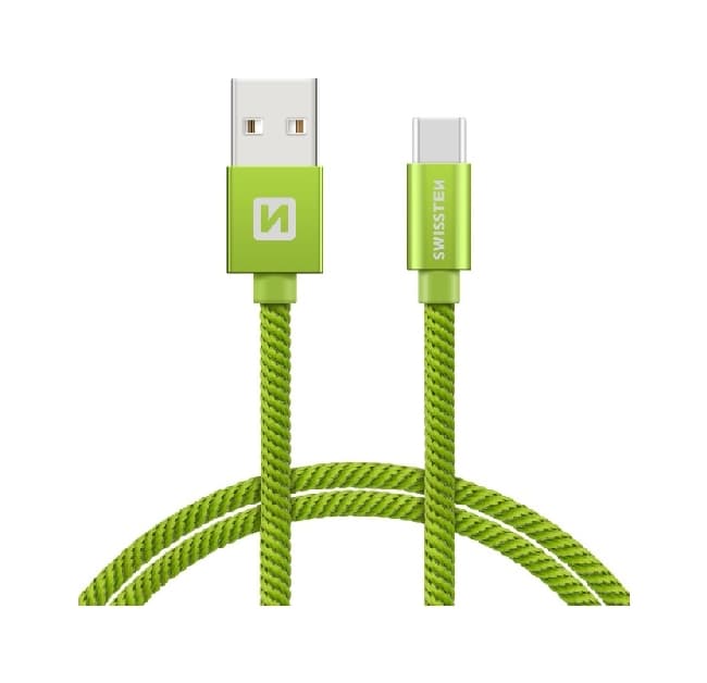 Datový kabel Swissten USB-C (Type-C) 1,2m zelený 44599