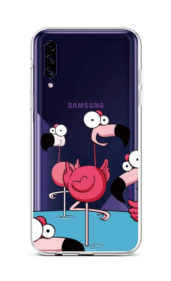 Kryt TopQ Samsung A30s silikon Cartoon Flamingos 45258