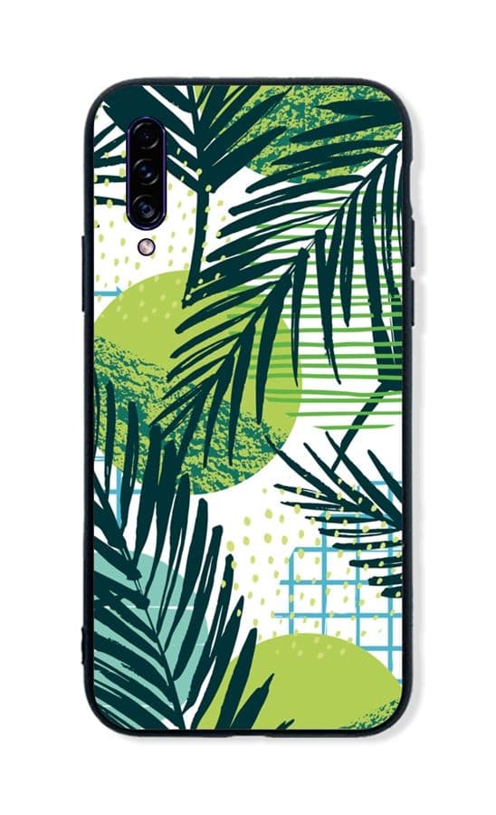 Kryt TopQ LUXURY Samsung A30s pevný Green Leaves 45389