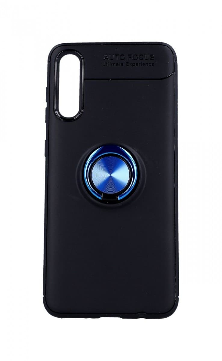 Kryt TopQ Samsung A30s silikon černý s modrým prstenem 45942