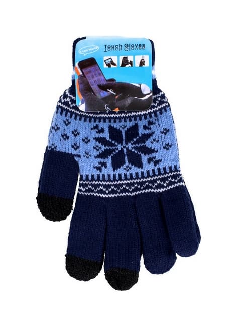Rukavice TopStar na mobilní telefon Snowflake modré vel. M 46243