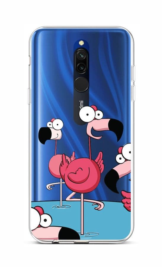 Kryt TopQ Xiaomi Redmi 8 silikon Cartoon Flamingos 48213