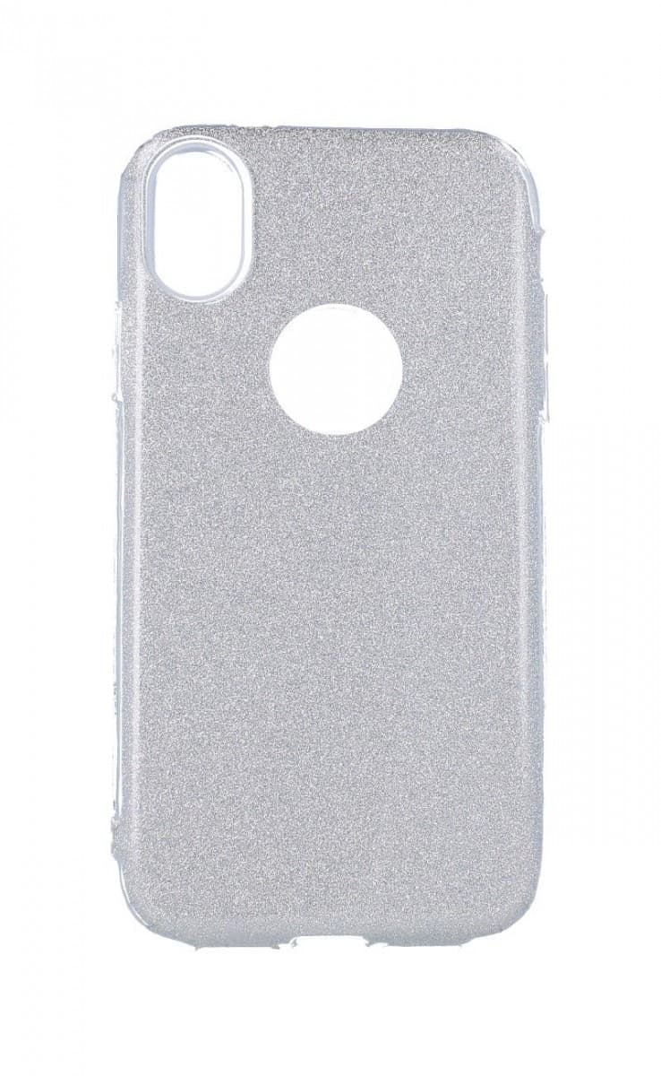 Pouzdro TopQ iPhone XS glitter stříbrné 48635