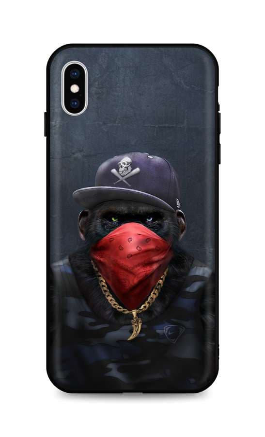 Kryt TopQ iPhone XS silikon Monkey Gangster 49187