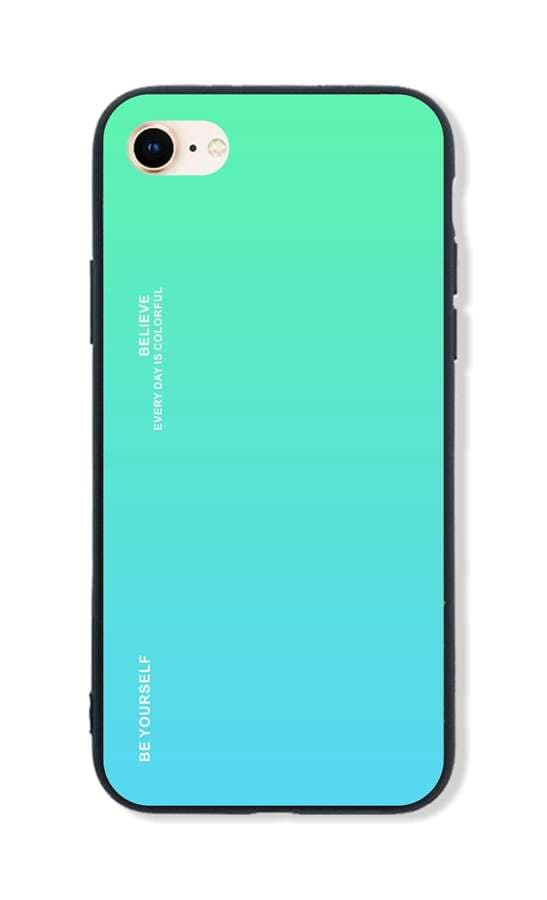 Kryt TopQ LUXURY iPhone SE 2020 pevný duhový zelený 49261