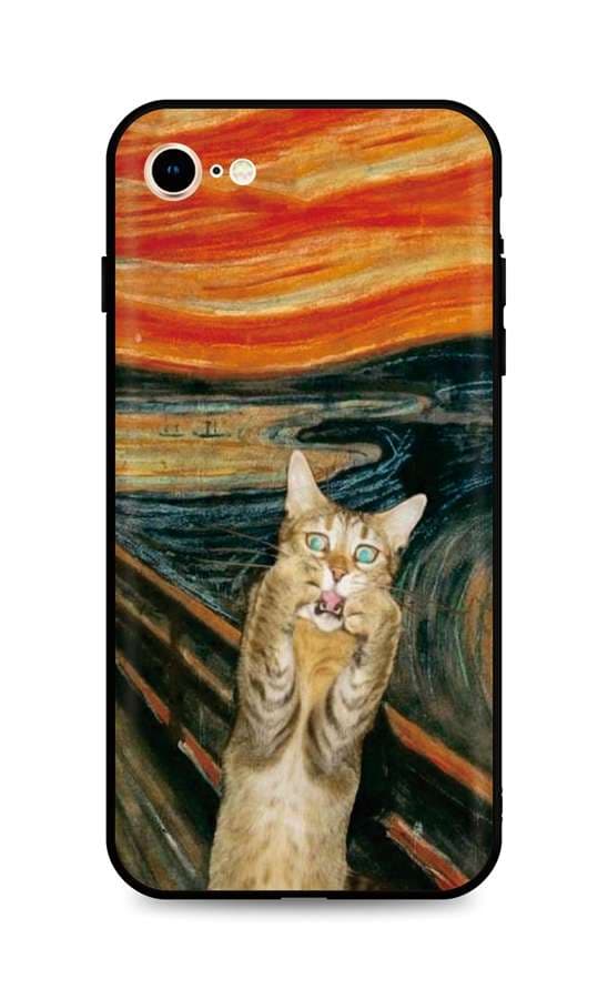 Kryt TopQ iPhone SE 2020 silikon Scared Cat 49298