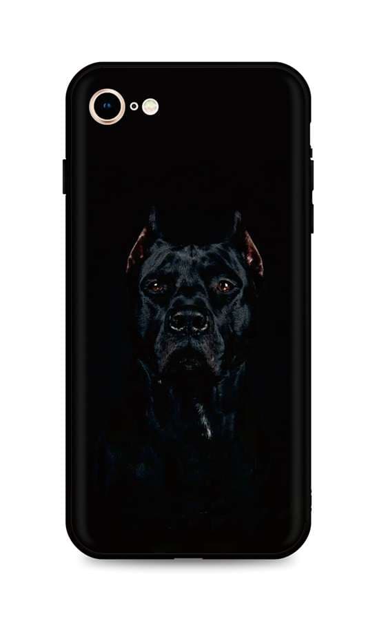 Kryt TopQ iPhone SE 2020 silikon Dark Pitbull 49322