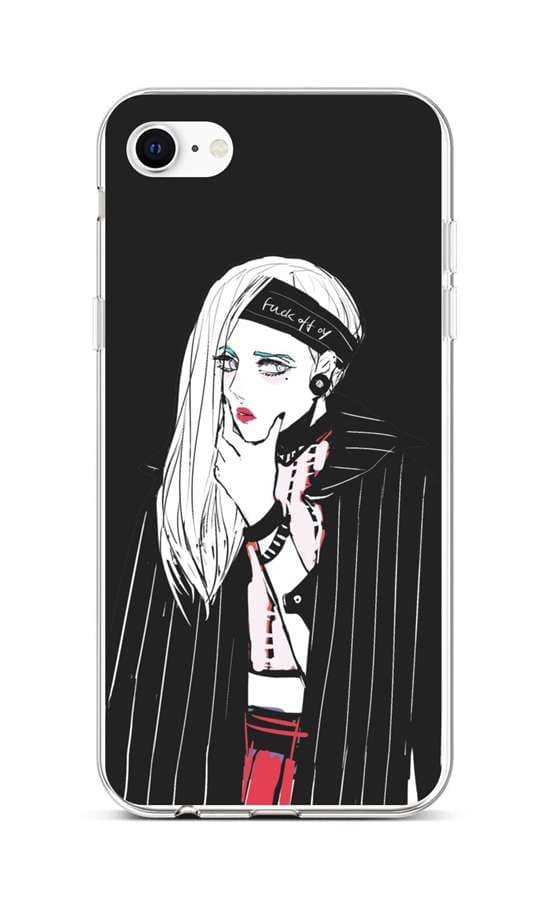 Kryt TopQ iPhone SE 2020 silikon Dark Girl 49556