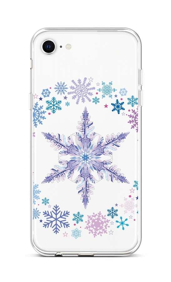 Kryt TopQ iPhone SE 2020 silikon Snowflake 49571