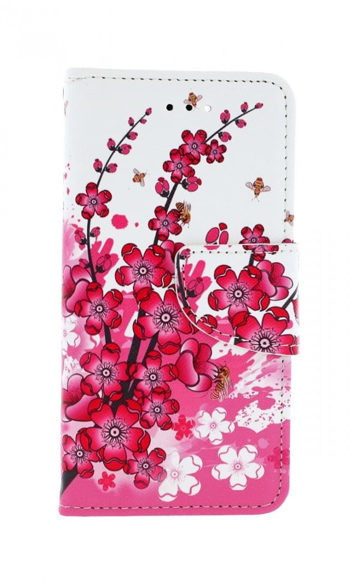 Pouzdro TopQ iPhone SE 2020 knížkové Kytičky textil 49748 - náhled 1