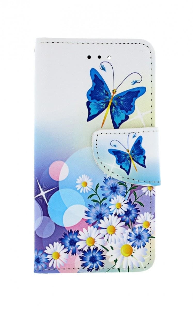Pouzdro TopQ iPhone SE 2020 knížkové Bílé s motýlkem 49749 - náhled 1