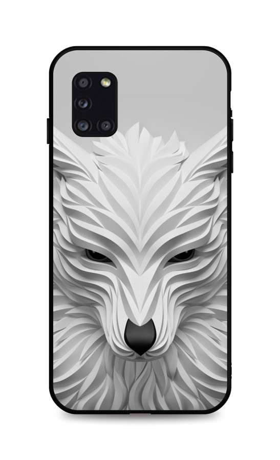 Kryt TopQ LUXURY Samsung A31 pevný Bílý vlk 50890