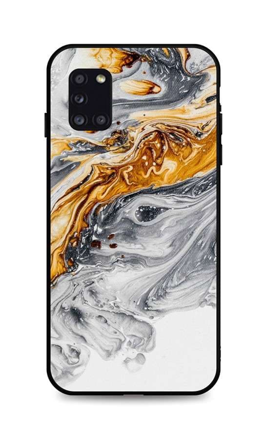 Kryt TopQ LUXURY Samsung A31 pevný Marble šedo-zlatý 50899