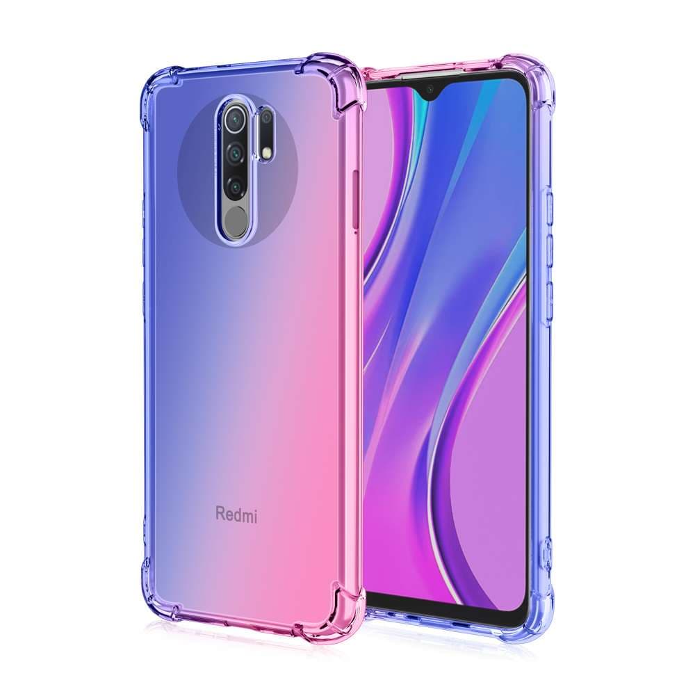 Kryt TopQ Xiaomi Redmi 9 silikon Shock duhový modro-růžový 52756