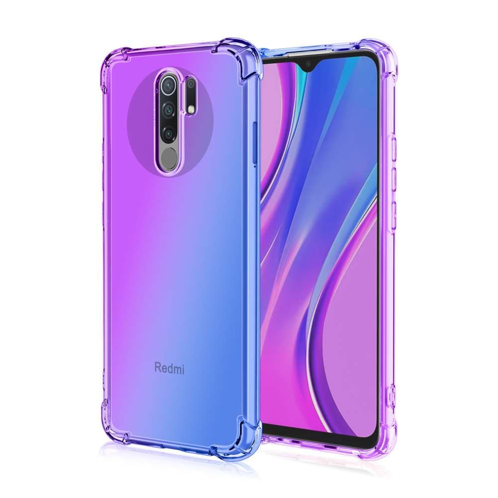 Kryt TopQ Xiaomi Redmi 9 silikon Shock duhový fialovo-modrý 52760