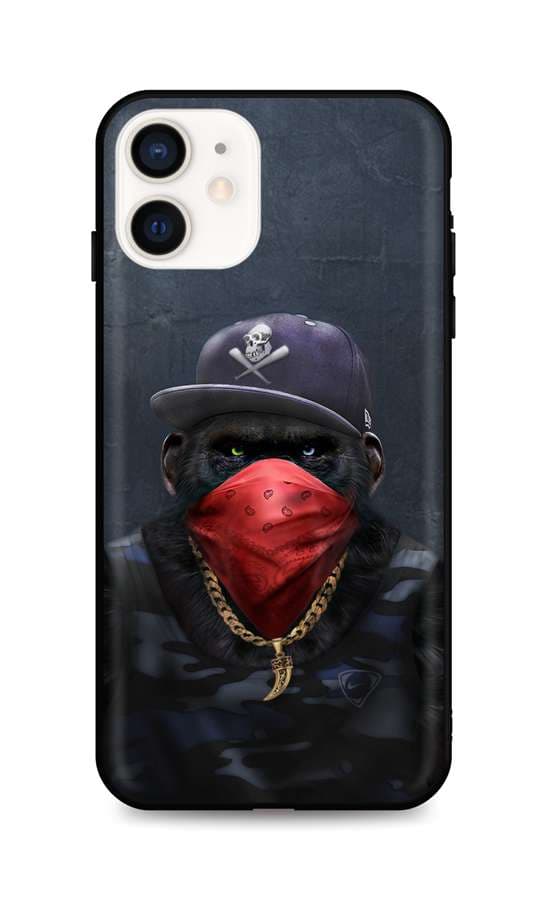 Kryt TopQ iPhone 12 mini silikon Monkey Gangster 53314
