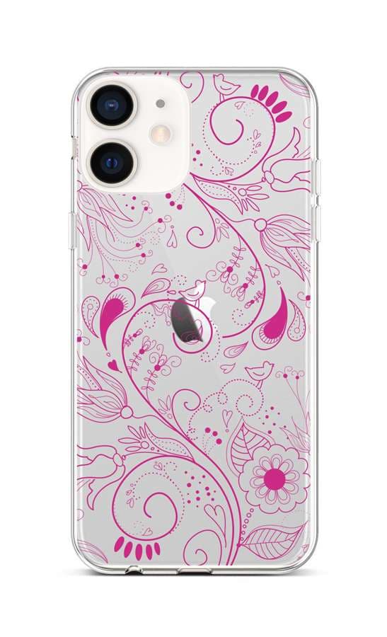 Kryt TopQ iPhone 12 mini silikon Pink Ornament 53414