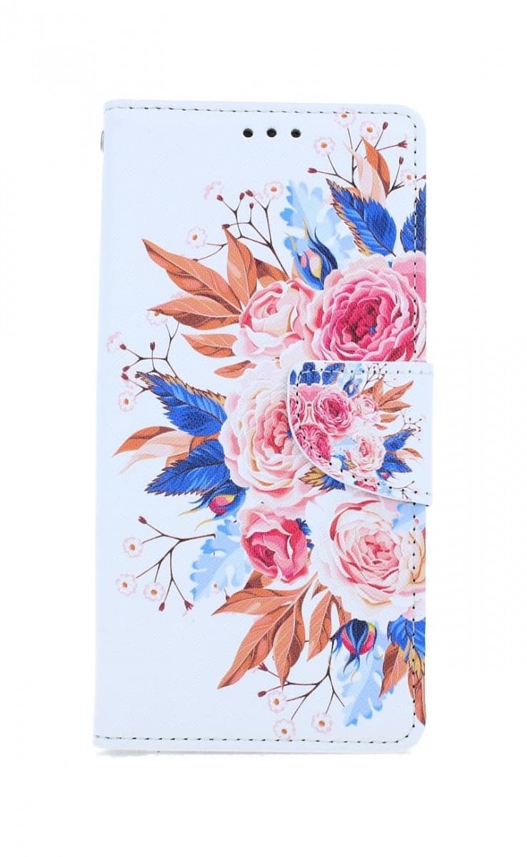 Pouzdro TopQ iPhone SE 2020 knížkové Kytice 54675