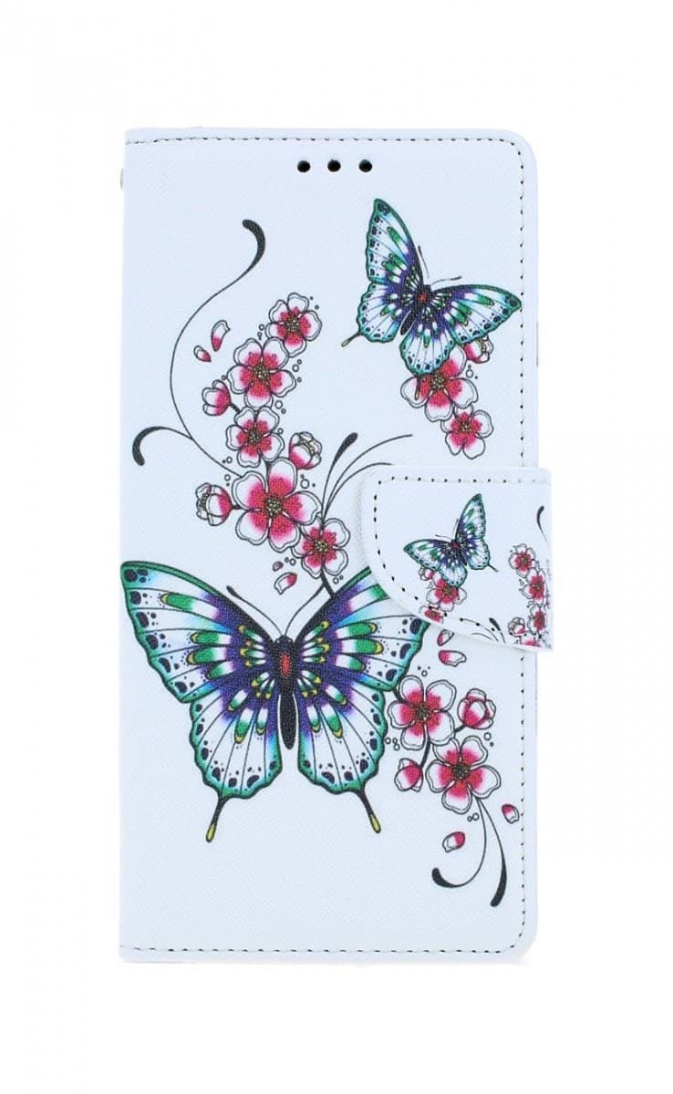 Pouzdro TopQ Xiaomi Redmi Note 8T knížkové Motýlci s květinou 54752