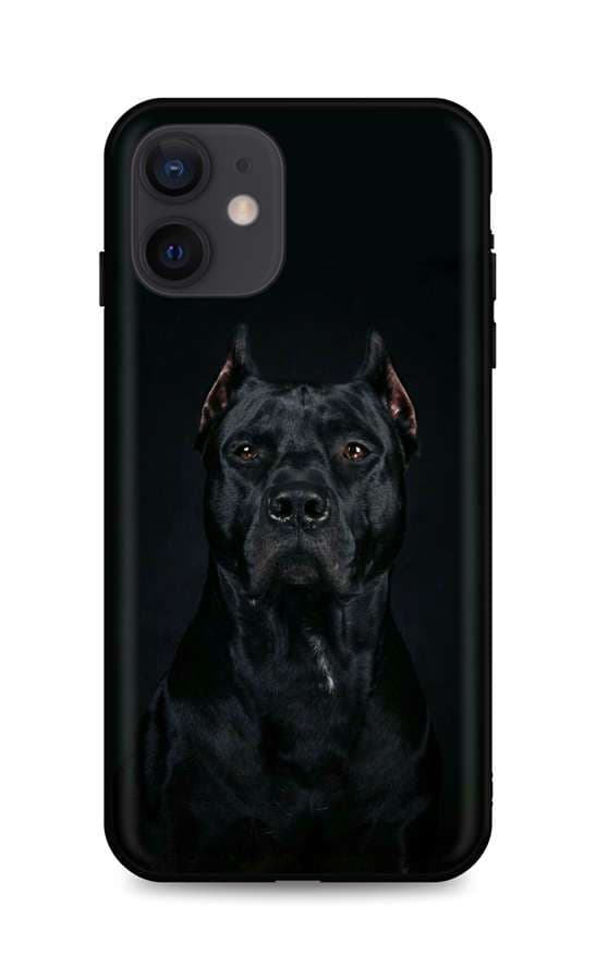 Kryt TopQ iPhone 12 silikon Dark Pitbull 55099