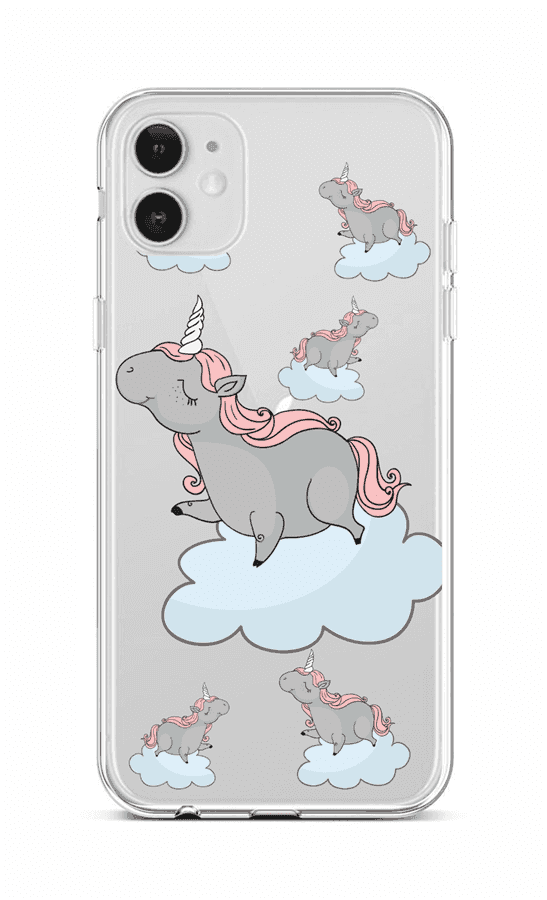 Kryt TopQ iPhone 12 silikon Grey Unicorns 55320