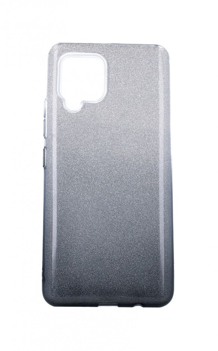 Kryt TopQ Samsung A42 glitter stříbrno-černý 55360