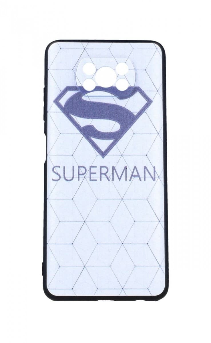 Kryt TopQ Xiaomi Poco X3 3D silikon Bílý Superman 56031
