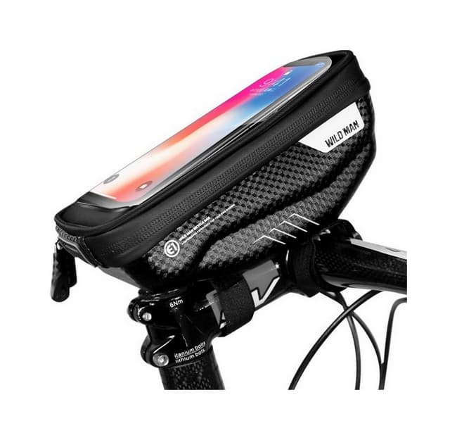 Pouzdro WildMan E1 pro mobilní telefon na řídítka kola černé XL 56495