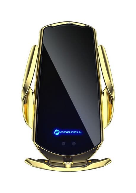 Držák na mobil Forcell do auta s funkcí bezdrátového nabíjení HS1 zlatý 58427