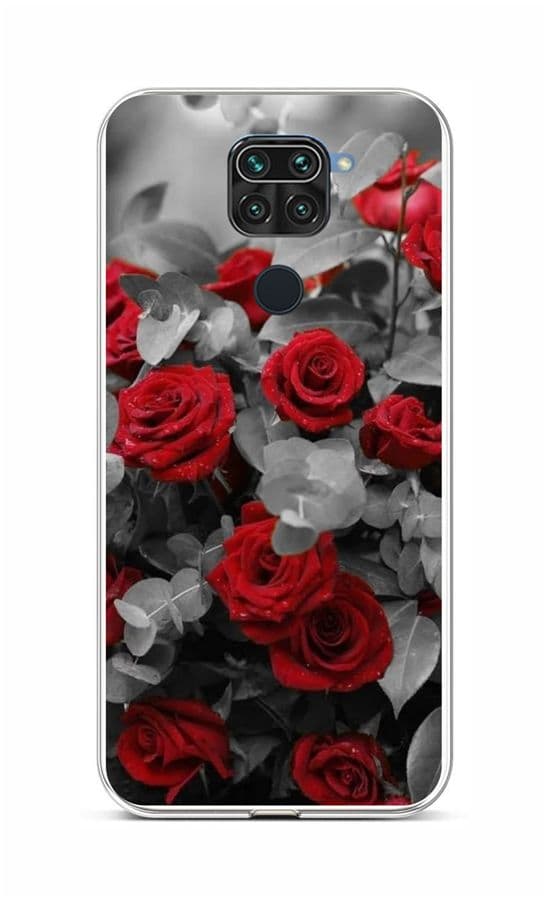 Kryt TopQ Xiaomi Redmi Note 9 silikon Červené růže mix 58965