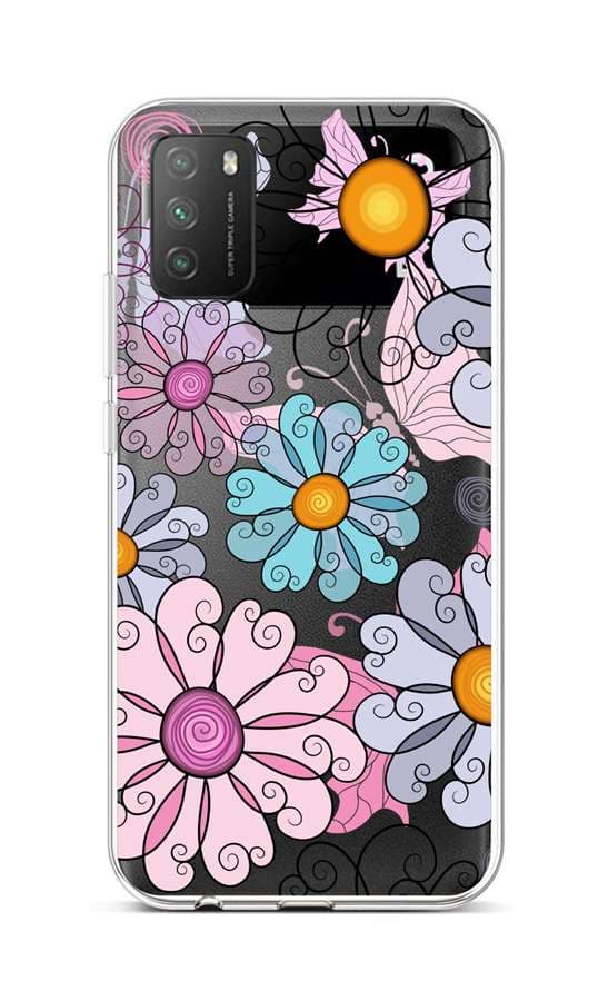 Kryt TopQ Xiaomi Poco M3 silikon Colorful Daisy 60611