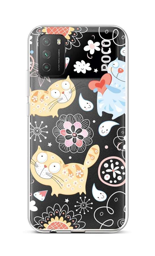 Kryt TopQ Xiaomi Poco M3 silikon Happy Cats 60625