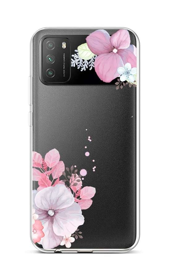 Kryt TopQ Xiaomi Poco M3 silikon Violet Blossom 60629