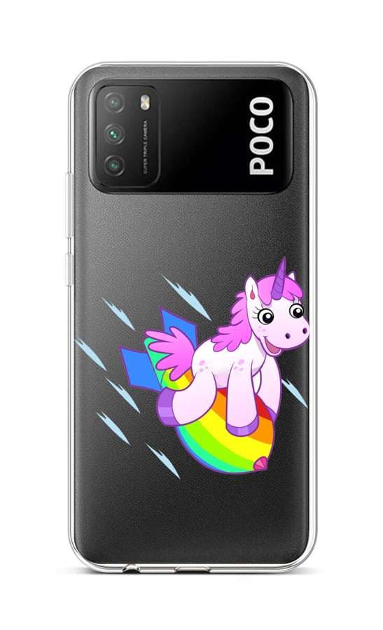 Kryt TopQ Xiaomi Poco M3 silikon Flying Unicorn 60644