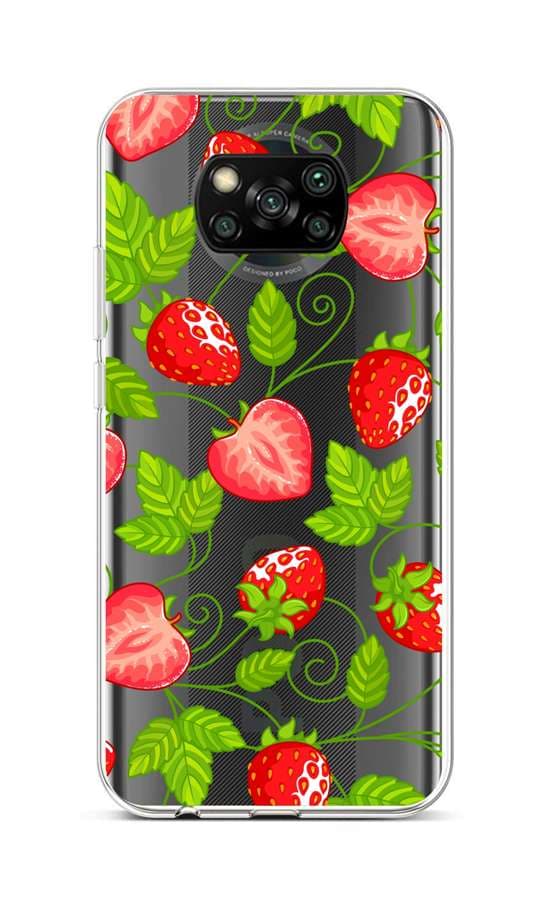 Kryt TopQ Xiaomi Poco X3 silikon Strawberries 60855