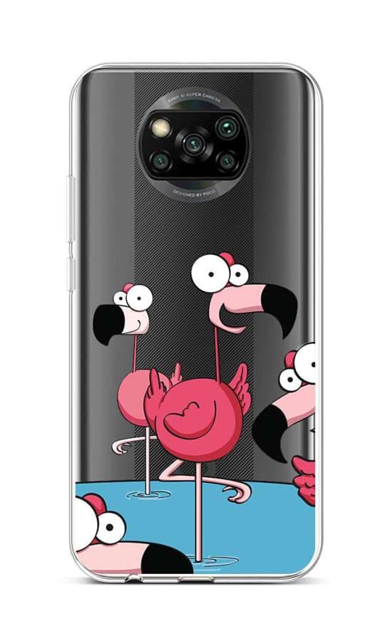 Kryt TopQ Xiaomi Poco X3 silikon Cartoon Flamingos 60860
