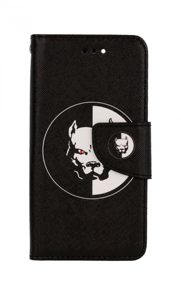 Pouzdro TopQ iPhone SE 2020 knížkové Černobílý pitbull 62543 - náhled 1