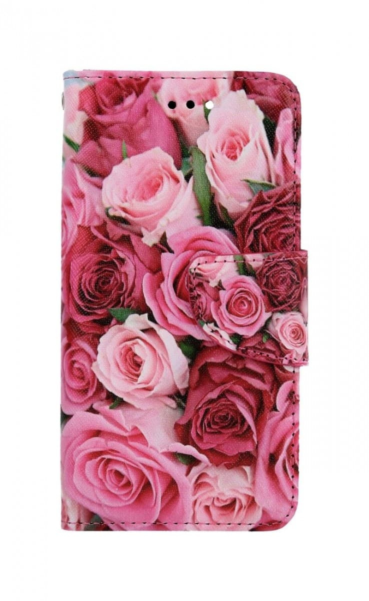 Pouzdro TopQ iPhone SE 2020 knížkové Růžové růžičky 62564 - náhled 1