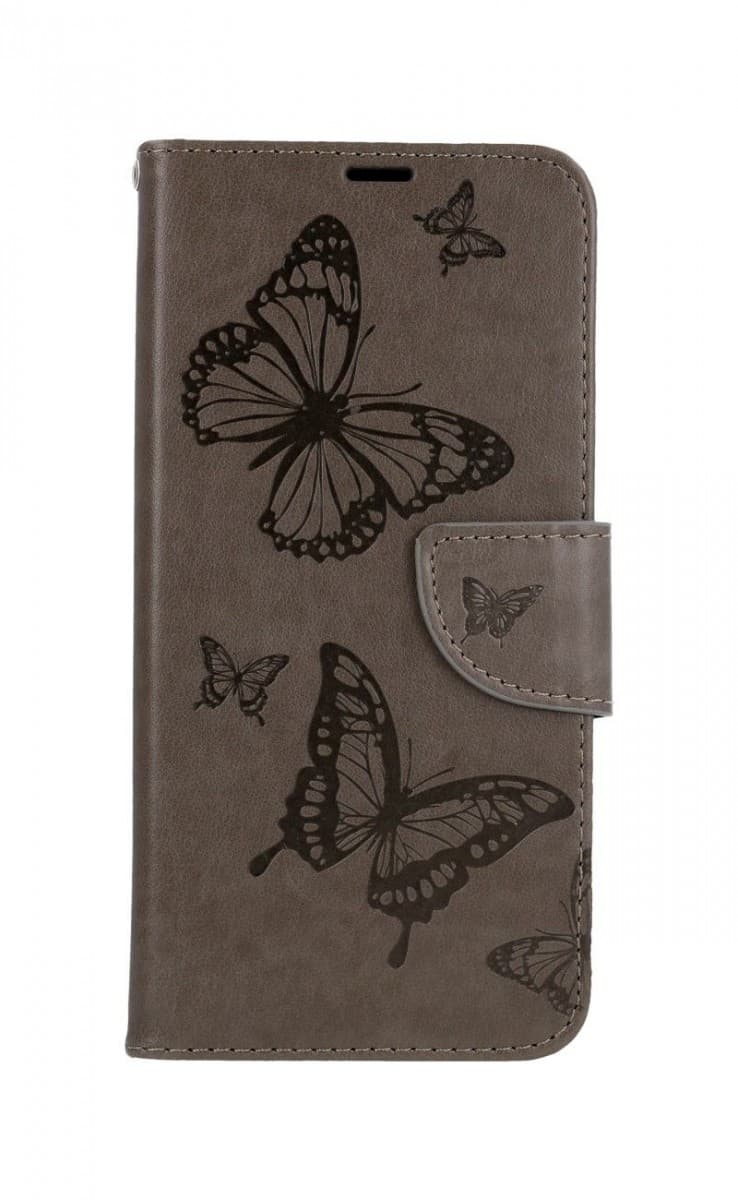 Pouzdro TopQ Samsung A22 knížkové Butterfly šedé 63571 - náhled 1