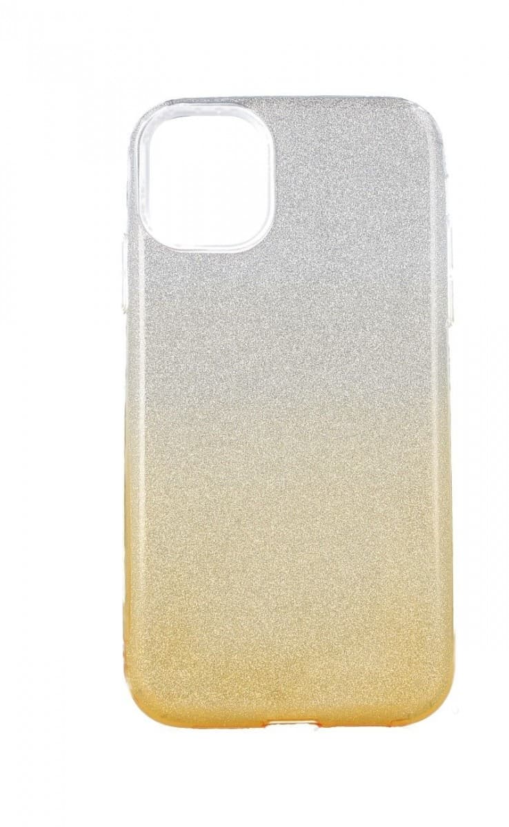 Kryt TopQ iPhone 13 Mini glitter stříbrno-oranžový 64842