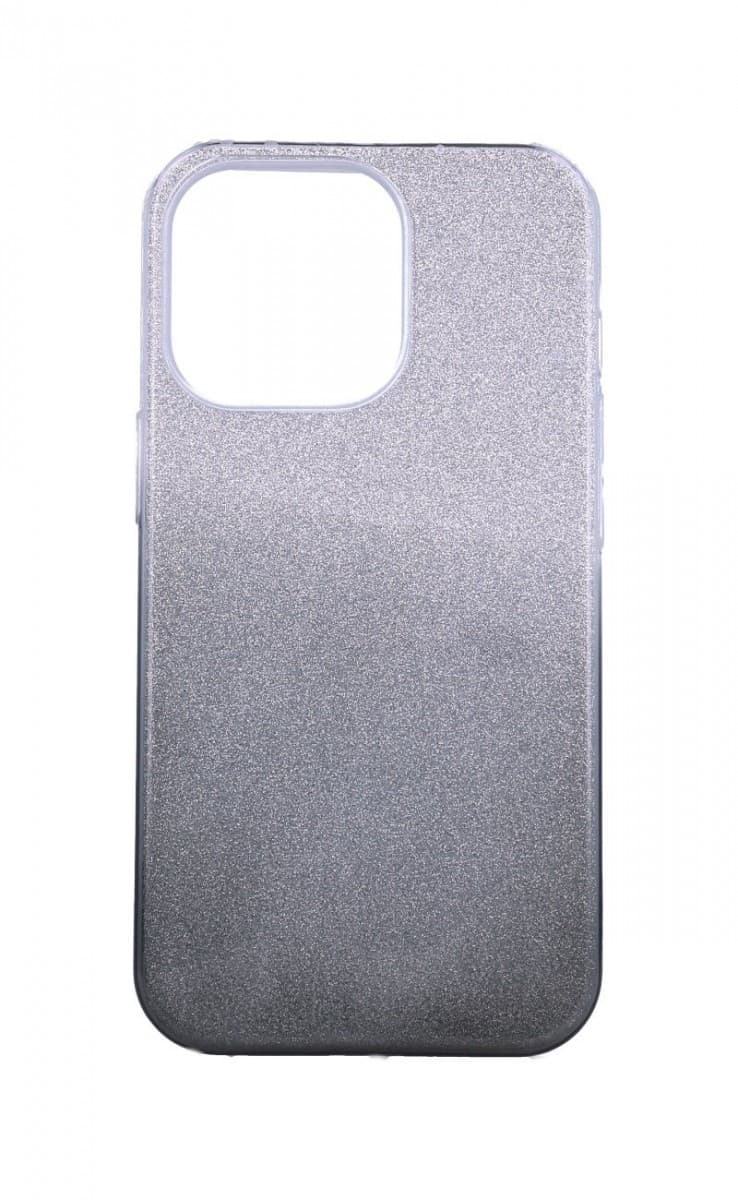Kryt TopQ iPhone 13 Pro glitter stříbrno-černý 64846