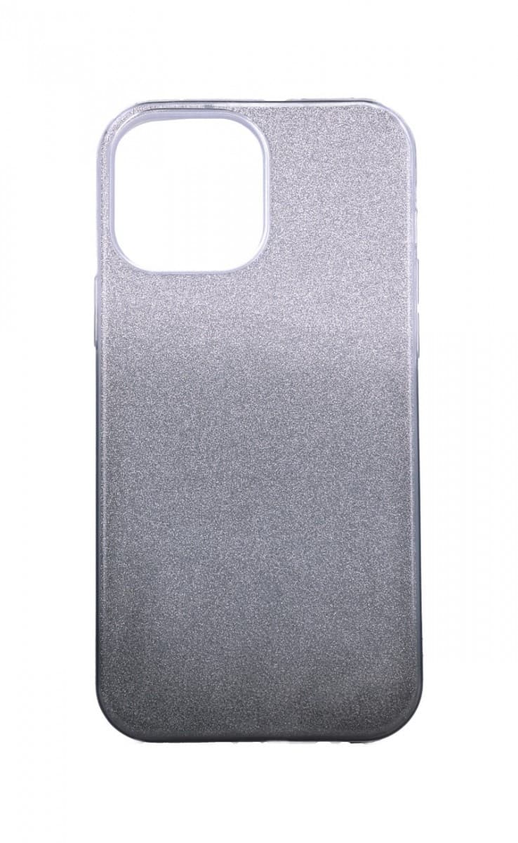 Kryt TopQ iPhone 13 Pro Max glitter stříbrno-černý 64847