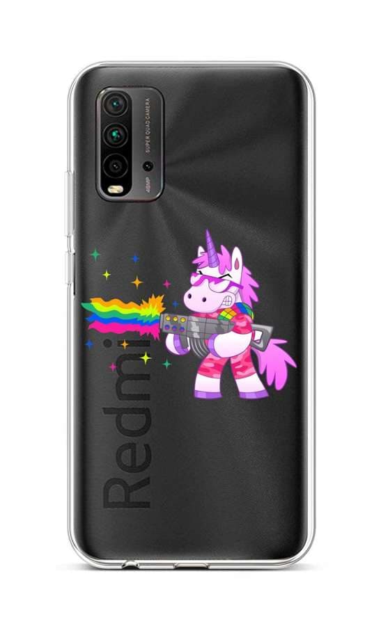 Kryt TopQ Xiaomi Redmi 9T silikon Rainbow Gun 65108
