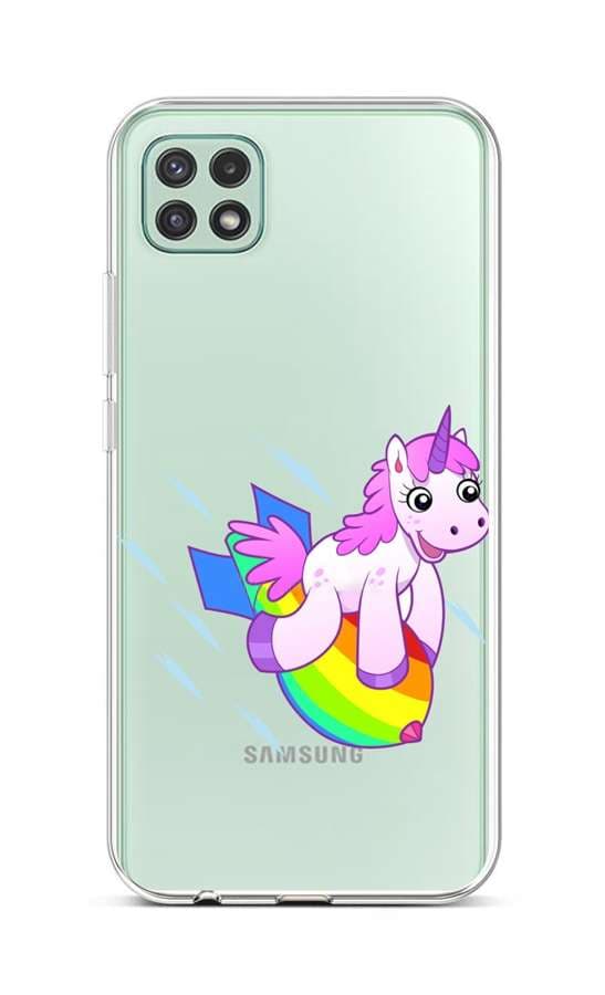 Kryt TopQ Samsung A22 5G silikon Flying Unicorn 65145