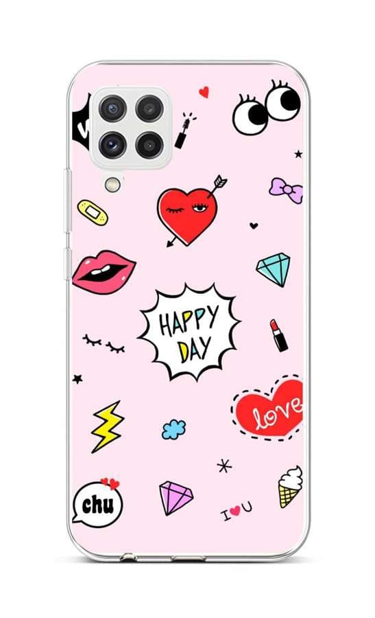 Kryt TopQ Samsung A22 silikon Happy Day 65178