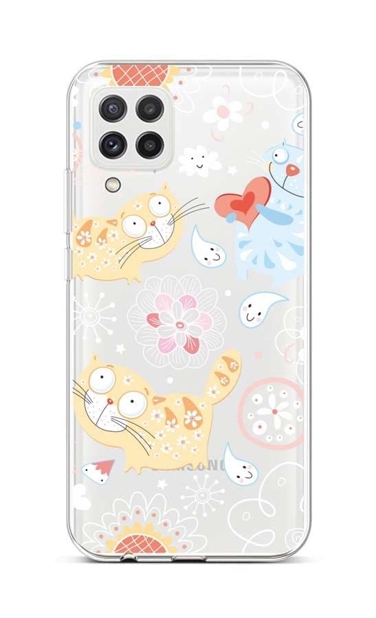 Kryt TopQ Samsung A22 silikon Happy Cats 65187