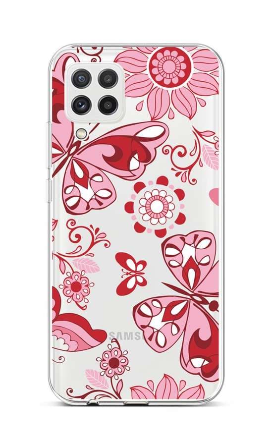 Kryt TopQ Samsung A22 silikon Pink Butterfly 65232